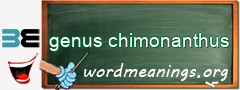 WordMeaning blackboard for genus chimonanthus